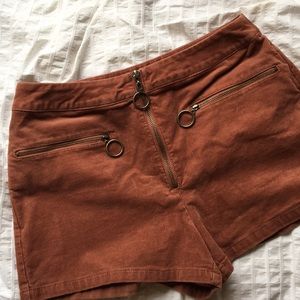 high-waisted corduroy shorts